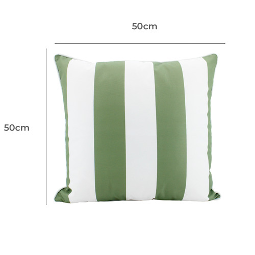 SageLane Stripe Olive Square Double Sided Outdoor Cushion Temple Webster